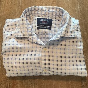 Charles Tyrwhitt White and Blue Checkered Casual Button Down Shirt